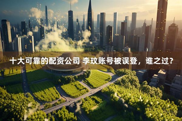十大可靠的配资公司 李玟账号被误登,谁之过?