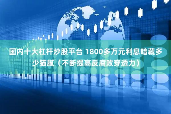 国内十大杠杆炒股平台 1800多万元利息暗藏多少猫腻（不断提高反腐败穿透力）